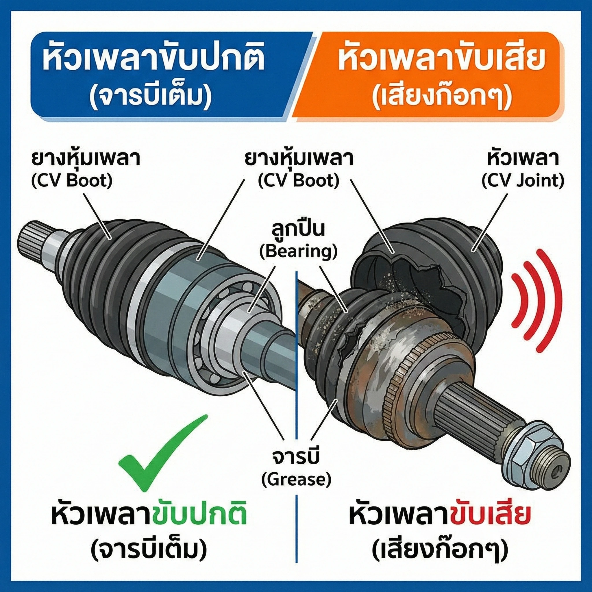 Superpart ร้านอะไหล่รถยนต์ใกล้ฉัน - Symptoms of a bad CV joint